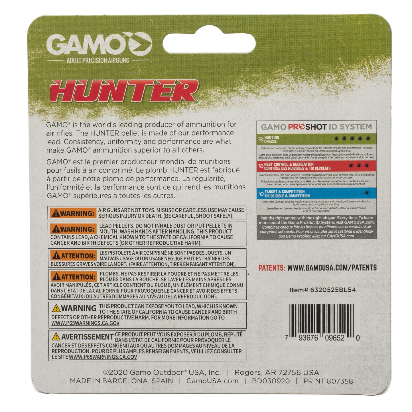 GAMO HUNTER ROUND NOSE .22 250CT