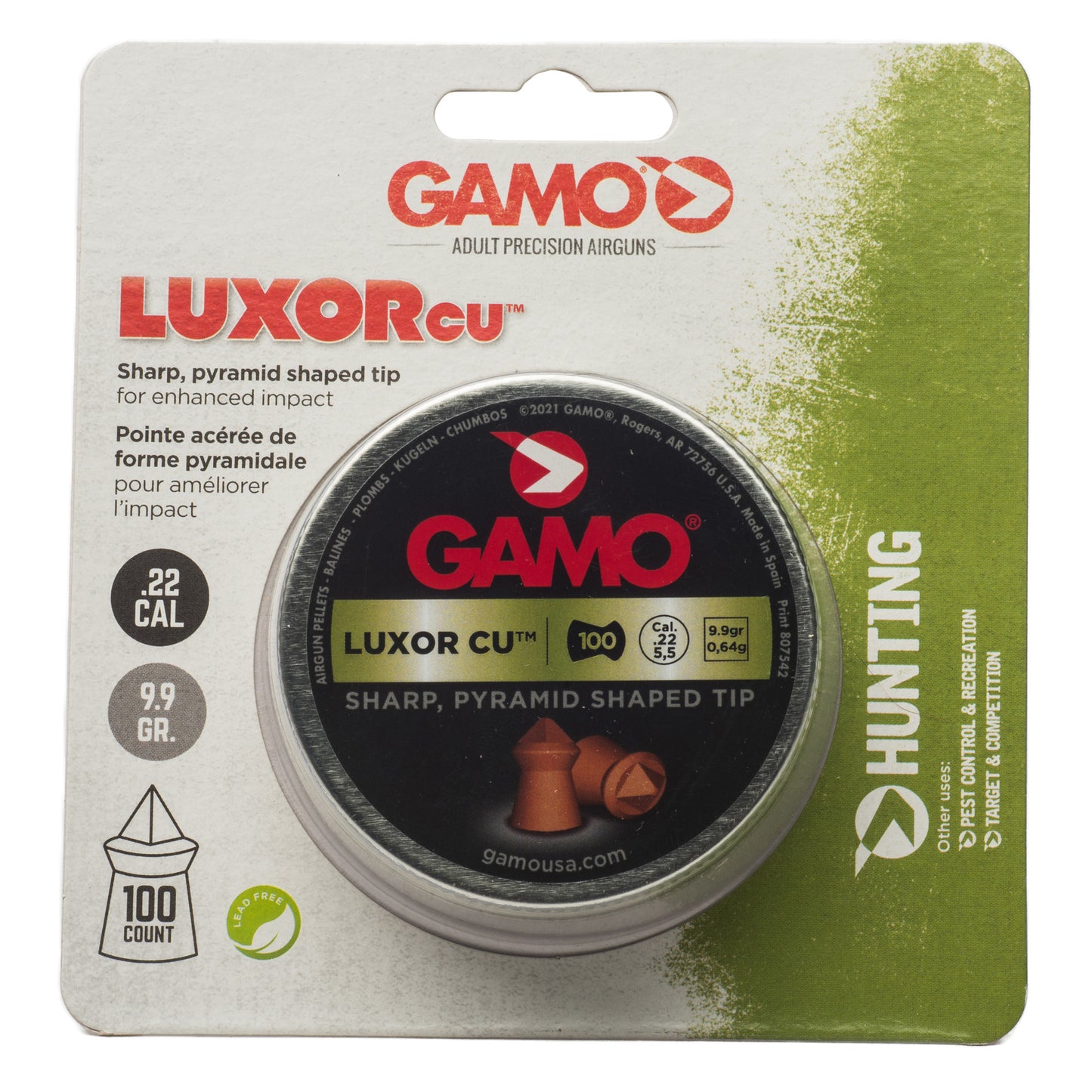 GAMO LUXOR CU SHRP PYRMID HNTING 22