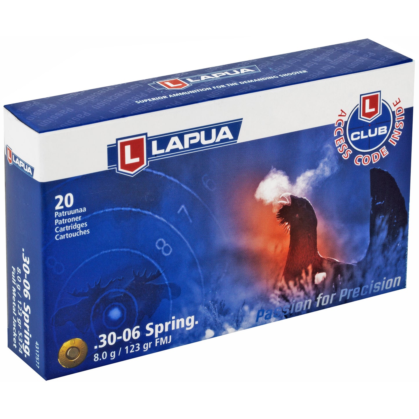 LAPUA 30-06 123GR FMJ 20/600