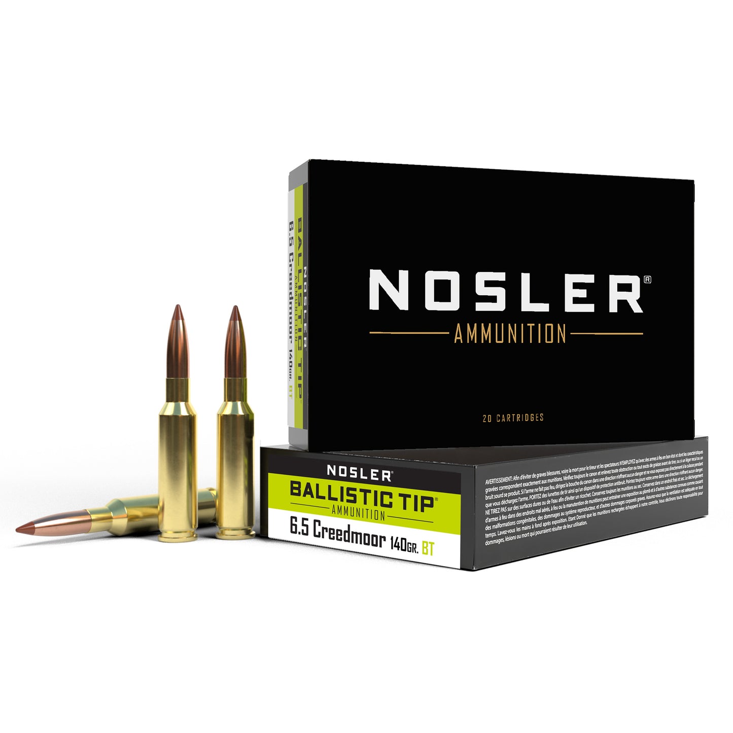 NOSLER 6.5 CREEDMOOR 140GR BT 20/180