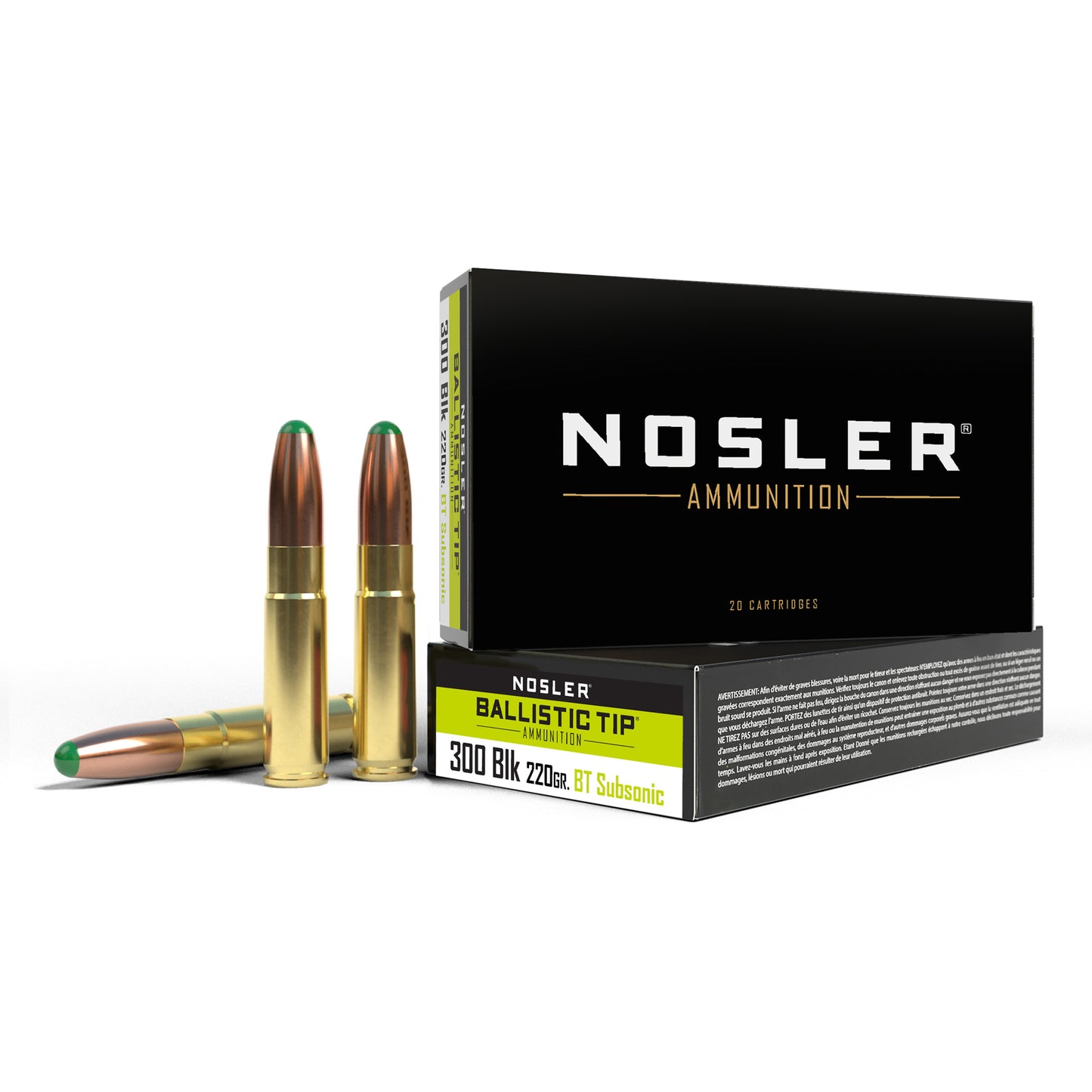 NOSLER 300BLK 220GR BT RN 20/400