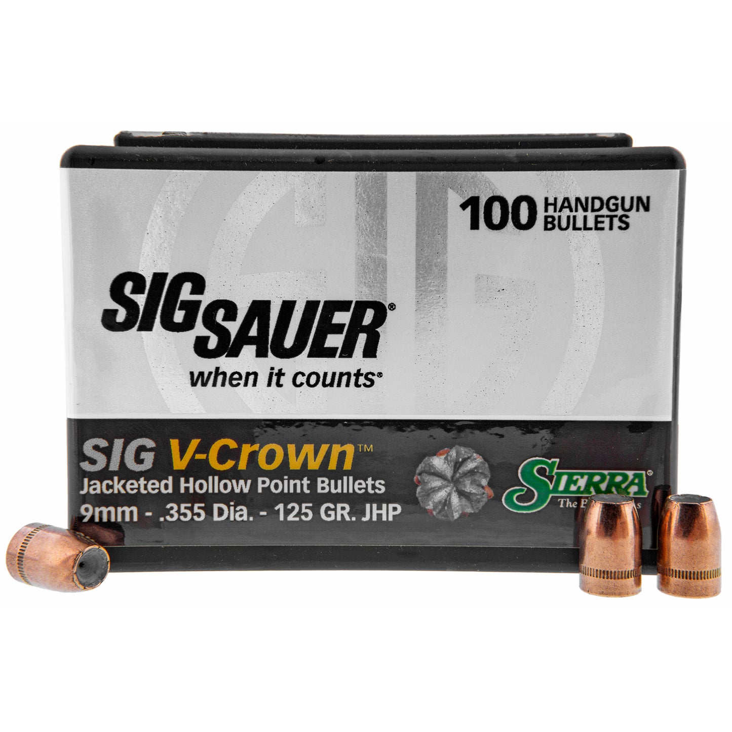 SIERRA V-CROWN 9MM 125GR JHP