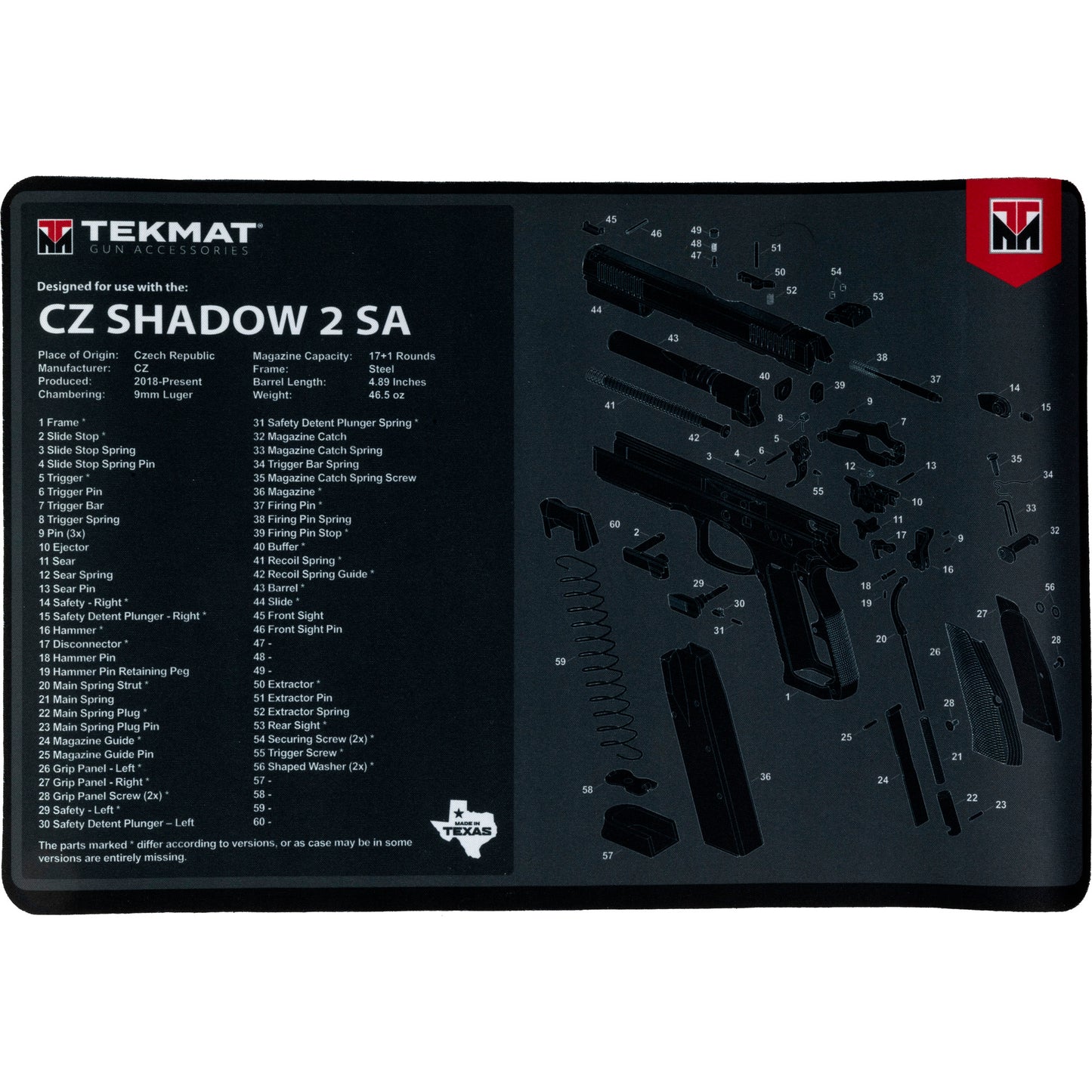 TEKMAT PSTL MAT FOR CZ SHADOW 2 SA