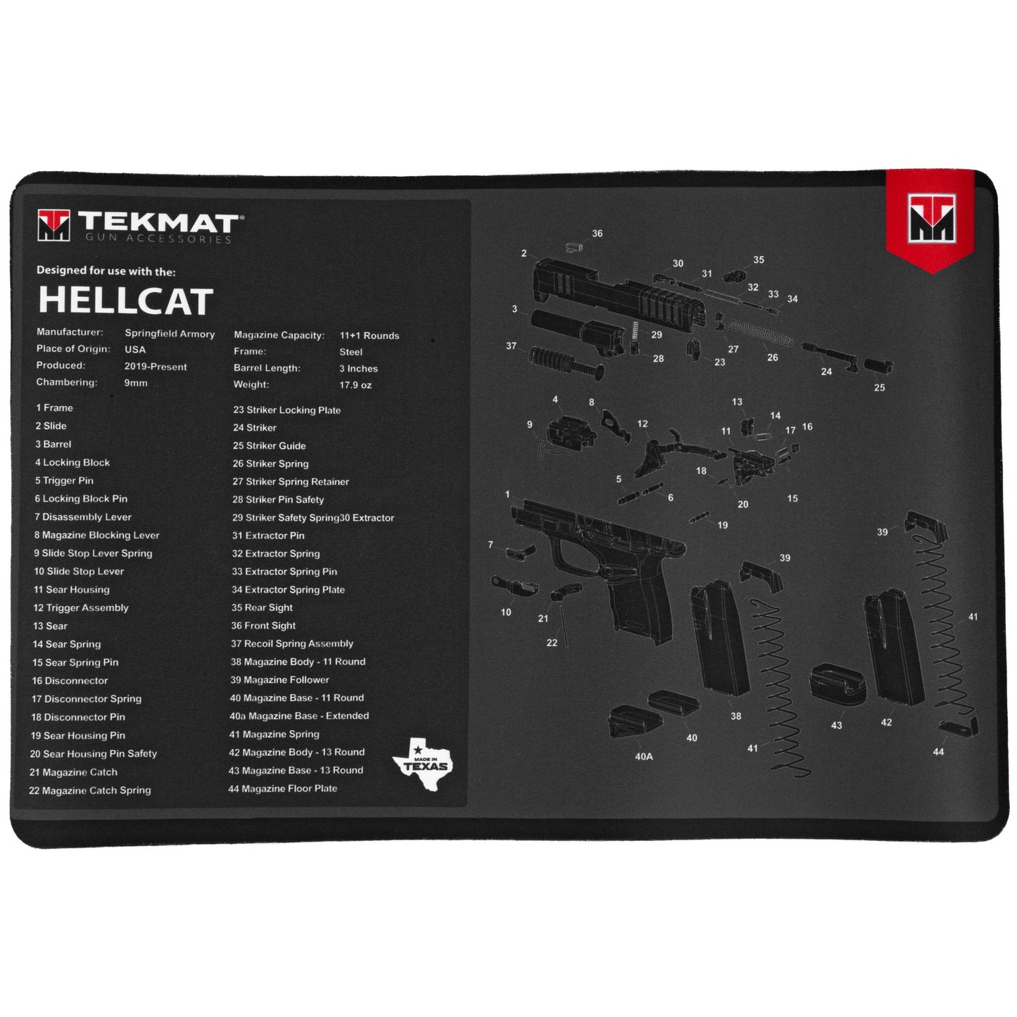 TEKMAT PISTOL MAT SPRNGFLD HELLCAT