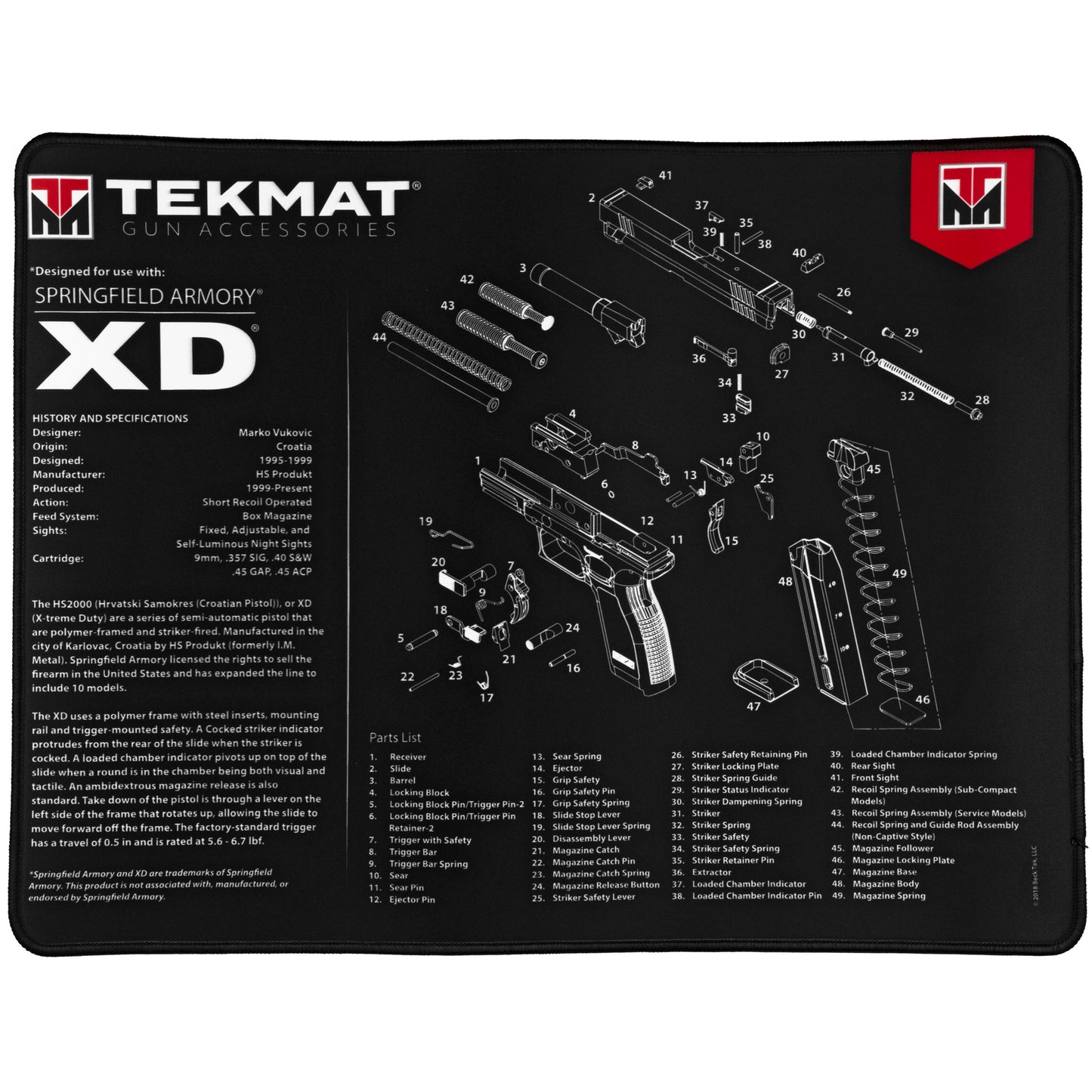 TEKMAT ULTRA PSTL MAT SPRNGFLD XD