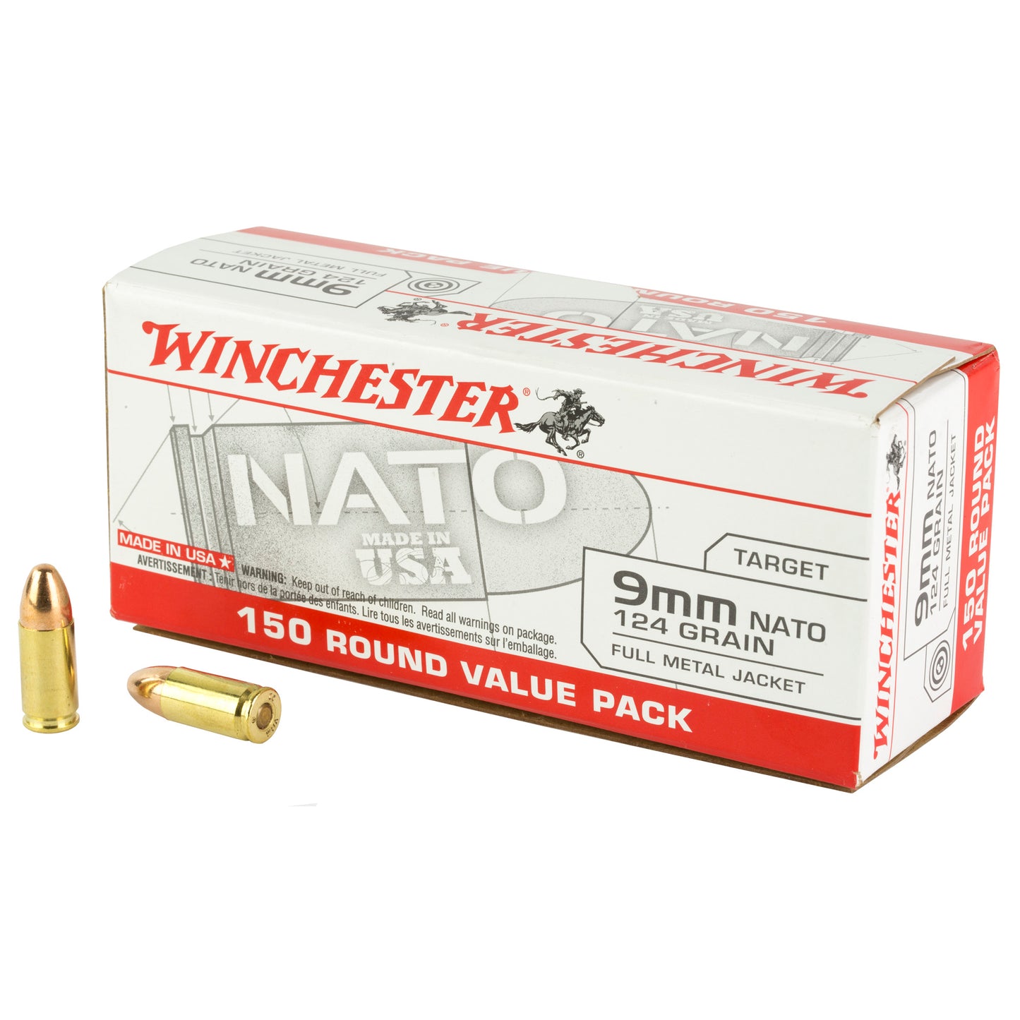 WIN USA 9MM NATO 124GR FMJ 150/750