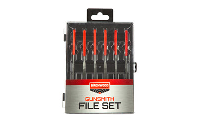 B/C GUNSMITHING FILE SET 6PC BLK/RD