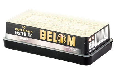 BELOM 9MM 124GR FMJ BRASS 50/1000