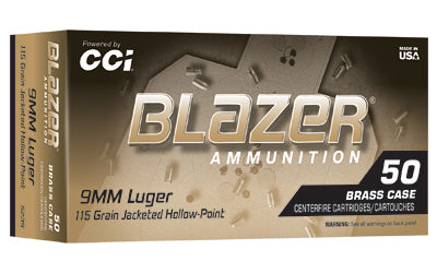 BLAZER BRASS 9MM 115GR JHP 50/500