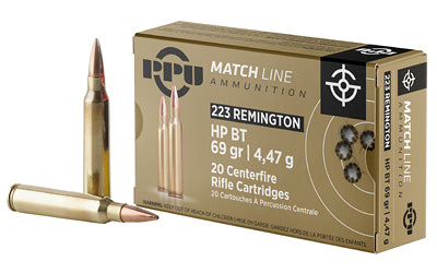 PPU .223 REM MATCH 69GR HPBT 50/1000