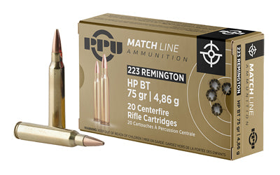 PPU .223 REM MATCH 75GR HPBT 50/1000